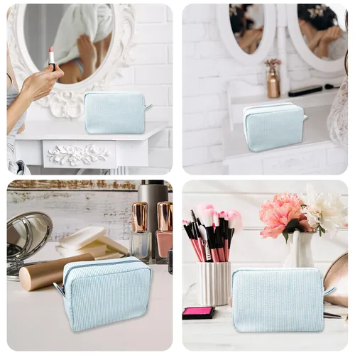 Miniatura 7 de Bolsa de maquillaje GFU para mujeres, linda bolsa de cosméticos, bolsa ligera de aseo y maquillaje, gran bolsa organizadora de almacenamiento