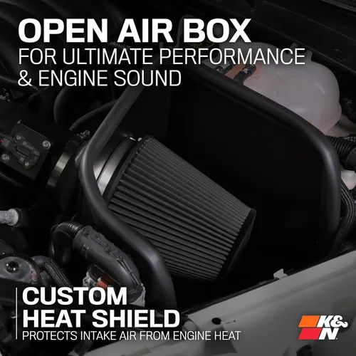 Miniatura 6 de K&N Sistema de admisión de aire frío: Filtro de aire de alto flujo, aumento del rendimiento y remolque: Compatible con Ford 2011-2015: F250, F350