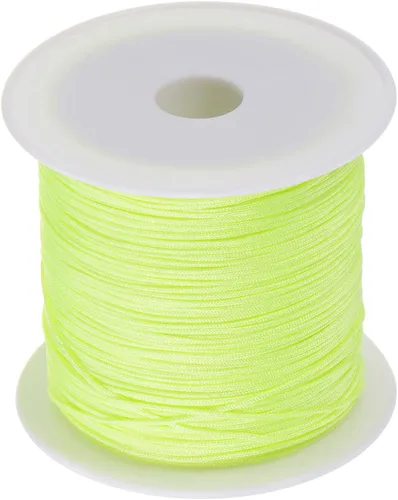 Miniatura 12 de HARFINGTON 1 rollo de hilo de nailon para nudar de 0.024 in, 50 yardas de nailon trenzado para manualidades, cuerda de satén para pulsera, collar