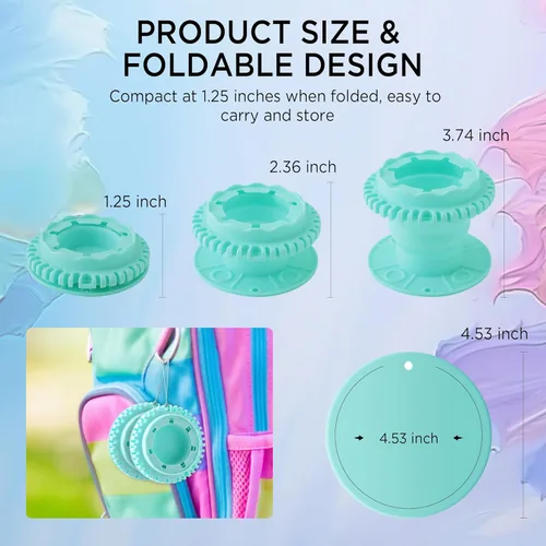 Miniatura 3 de SESENSE Limpiador de pinceles de pintura – Limpiador de pinceles de silicona plegable con paleta y soporte de almacenamiento de 40 pinceles