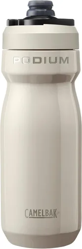 CamelBak Podium Steel - Botella de agua térmica para bicicleta de acero inoxidable, color piedra, 18 oz
