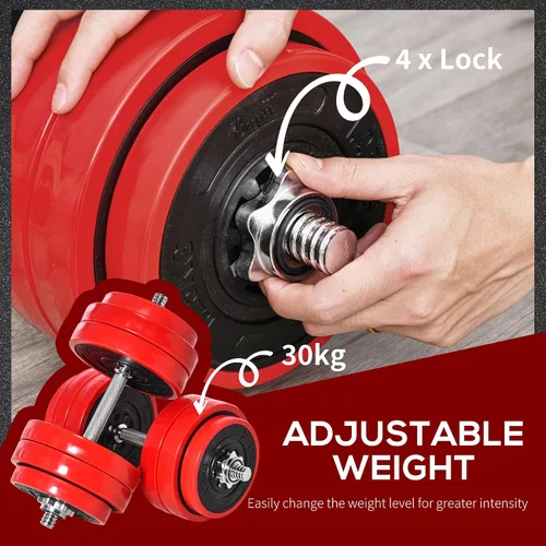 Miniatura 5 de Soozier Adjustable Dumbbell Set, Convertible to Barbell Weight Set for Home Gym Women and Men Weight Lifting Training.