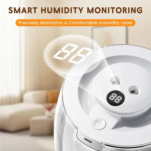 Miniatura 5 de Humidificadores para dormitorio, 3 L de llenado superior de niebla fría 40 horas de tiempo súper largo, 23 dB silencioso, humidificador de bebé