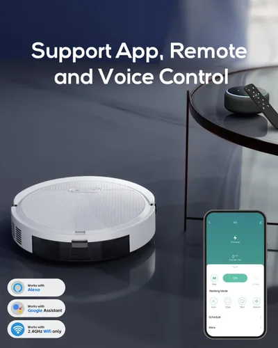 Miniatura 2 de V3 Robot aspirador y fregona, Robot aspirador 3 en 1 con succión de 5000Pa, funciona con WiFi 2.4G/Alexa/App/Control remoto, limpieza programada