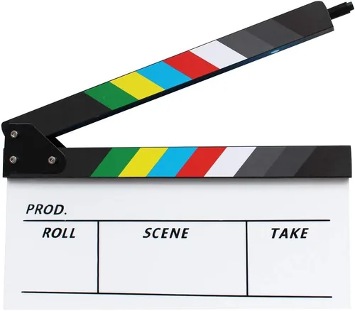Miniatura 7 de Pizarra de pizarra de película, tablero de acrílico blanco para directores de películas 9.6 x 11.7 In Movie Clapboard Cut Action Scene Prop for