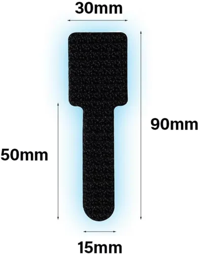 Miniatura 2 de Organizador de cables de escritorio de 50 piezas, correas adhesivas para organización de cables para artículos esenciales de oficina, pared