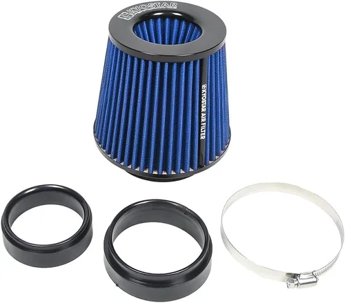 Miniatura 16 de Filtro de aire universal de alto flujo de 6 pulgadas y 5.984 in, entrada de aire frío de cono reutilizable, alto rendimiento, lavable, kit de aire