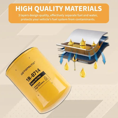Miniatura 3 de GETOPAUTO 1R-0714 Filtro de aceite para Caterpillar CAT 307C 306 308C 308D 305.5 4M40 E200B retroexcavadora 446B 446D 1R0714 8T6307 9Y0858 9N-6007