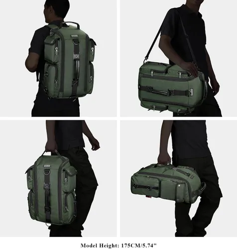 Miniatura 2 de WITZMAN Mochila de viaje para hombre, mochila de mano de gran capacidad, mochila para portátil de 17 pulgadas (6695 verde militar)