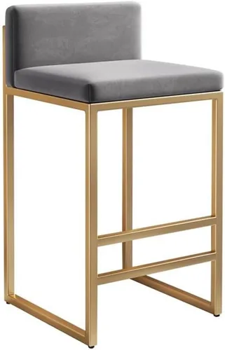 Miniatura 8 de GIZNXBA Taburetes de bar sin brazos de 25.6 pulgadas para encimera de cocina con respaldo, taburetes de bar tapizados modernos de terciopelo, /blanco