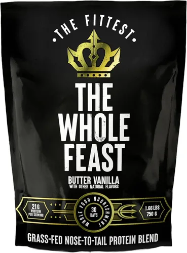 Miniatura 7 de The Fittest Whole Feast Polvo de Proteína de Ternera - Chocolate con Leche - Mezcla de Carnivoro de Cabeza a Cola Alimentada con Pasto Incluye