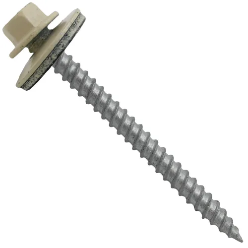 Miniatura 12 de 12 tornillos para techos de metal gris ABC de 2-1/2 pulgadas, cabezal de arandela hexagonal, arranque automático/roscado, arandela EPDM. 1 bolsa