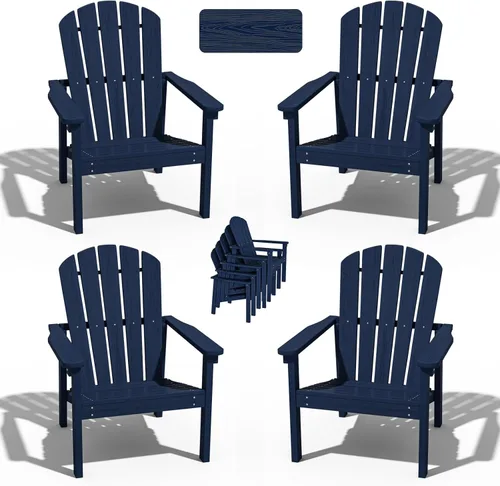 Miniatura 39 de nevilywood Sillas Adirondack compactas apilables, sillas de patio de polietileno de alta densidad de 26.3 pulgadas de ancho, duraderas, diseño que