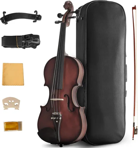Miniatura 8 de Violín Acústico Para Principiantes, CVN-500 Violines de Iniciación de Madera Maciza de Ébano Equipados, Kit de Violín para Estudiantes con Estuche