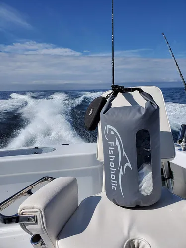 Miniatura 5 de Fishoholic Bolsa seca – Bolsas de equipo impermeables – Broche a prueba de fallas – Hecho resistente y duradero para kayak, barco, pesca, BLK