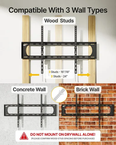 Miniatura 4 de monTEK Soporte de pared para TV con inclinación de alta resistencia para televisores grandes de 60–120” hasta 136 kg, probado 4 veces por seguridad