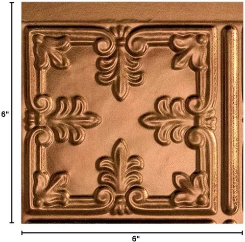 Miniatura 6 de FASÄDE Panel decorativo para salpicaduras de vinilo de estilo tradicional / patrón 10 en bronce antiguo (muestra de 6 x 6 pulgadas)