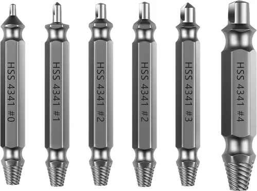 Nuovoware - Juego de extractores para tornillos dañados, 6 piezas de brocas de fácil salida para tornillos y pernos pelados, kit de extractores y