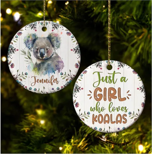 Miniatura 10 de Hyturtle Adorno de Navidad personalizado para los amantes de los osos, adorno de cerámica con nombre personalizado de Just A Girl Who Loves Bears