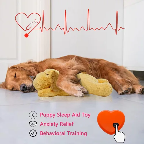 Miniatura 6 de HonourHope Juguete de latido del corazón para perro para aliviar la ansiedad, suave felpa para mascotas, ayuda para entrenamiento conductual