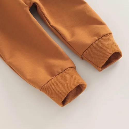 Miniatura 125 de Conjunto de 2 piezas de sudadera de manga larga con cuello redondo y pantalones casuales para bebés y niños pequeños