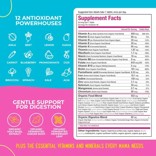 Miniatura 3 de Mama Natural Paquete prenatal – Vitaminas prenatales orgánicas para mujeres + probióticos seleccionados específicamente para el embarazo