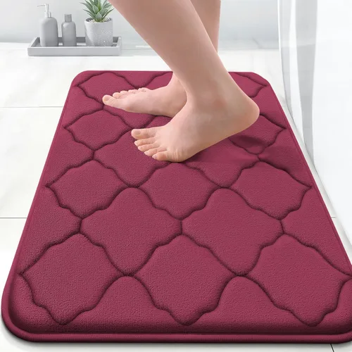 OLANLY Alfombra de Baño de Espuma Viscoelástica de 24 x 16 pulgadas, Ultra Suave y Absorbente, Alfombras de Baño Antideslizantes, Cómodas, Lavables