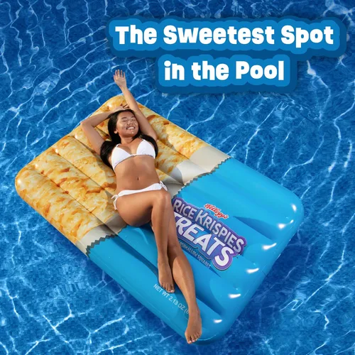 Miniatura 3 de Giant Rice Krispies - Flotador inflable para piscina, 6 pies, extra grande, balsa, playa y lago, tumbona de bronceado, vinilo duradero