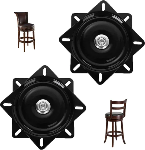 Paquete de 2 taburetes de bar resistentes de 6 pulgadas, placa de mecanismo de capacidad de 400 libras para muebles, placa de montaje de base de
