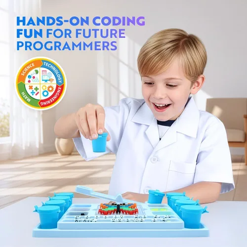 Miniatura 2 de Kit de ciencia My First Coding & Computer Science Kit, de Playz – Aprende sobre códigos binarios, cifrado, algoritmos y pixelación a través