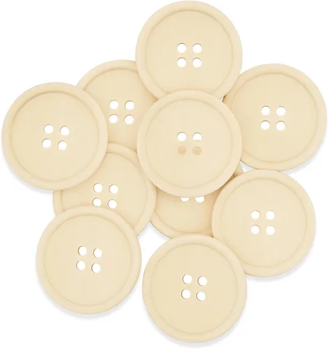 Miniatura 8 de Mandala Crafts Botones grandes de madera para manualidades, 100 botones de costura de madera natural tallada surtidos a granel para ropa, suéteres