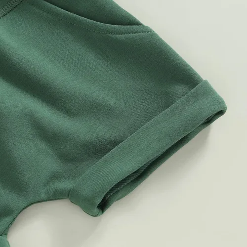 Miniatura 7 de Conjunto de traje de verano para bebé niño pequeño, manga corta, cuello redondo, letras impresas, lindo traje de verano, conjunto de 2 piezas