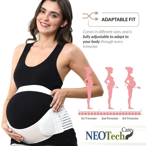 Miniatura 6 de NeoTech Care Cinturón de maternidad para embarazo, soporte para espalda, abdomen, cintura, pelvis (talla L, color marfil)