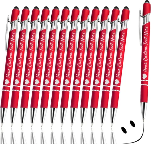 Bolígrafos personalizados con lápiz capacitivo, bolígrafos grabados personalizados, impresos con tu logotipo o mensaje para Navidad, graduación y