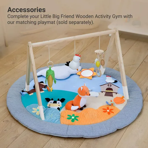 Miniatura 6 de Little Big Friends Gimnasio de actividades de madera para bebés - Gimnasio Montessori para bebés Fomenta las habilidades motoras y el desarrollo