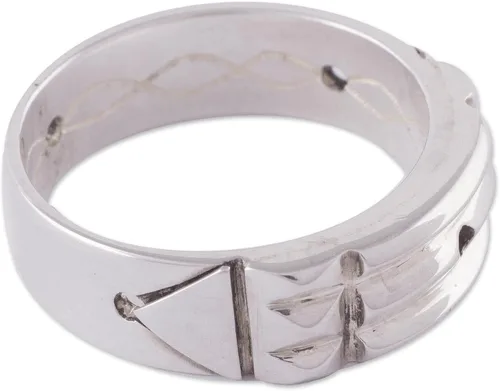 Miniatura 4 de NOVICA Artisan Handmade .925 Sterling Silver Band Ring Atlantis from Peru 'Atlantis Power