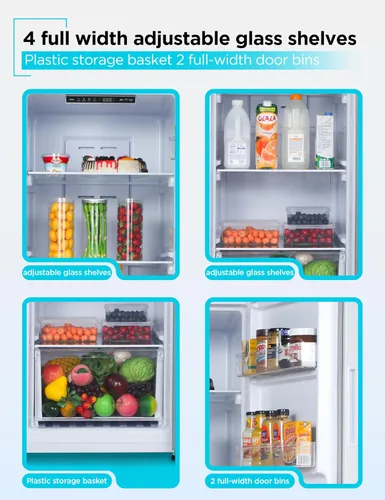 Miniatura 5 de BLACK+DECKER BUC1100XW - Refrigerador congelador convertible de 11 pies cúbicos, congelador vertical con estantes de vidrio, puerta reversible