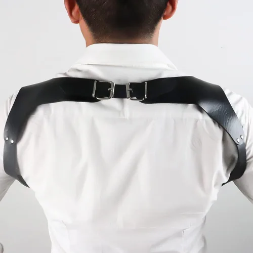Miniatura 6 de NBMARLS Men Half Body Chest Belt Adjustable Leather Belts Buckles Sexy Punk Chest Belt