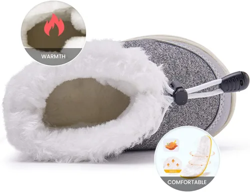 Miniatura 4 de BMCiTYBM Botas de nieve para bebés y niños pequeños, zapatos de invierno para niños y niñas, zapatos de bebé de piel sintética para clima frío