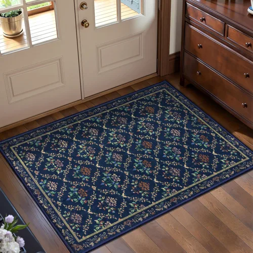 Miniatura 16 de Tangsoo Alfombra lavable para pasillo, antideslizante, 2 x 6 pies, estilo bohemio, floral, vintage, para entrada, suelo suave, para cocina, baño