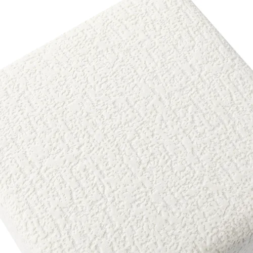 Miniatura 4 de Adeco Otomán Cubo de Piel Sintética Blanca de 18 Pulgadas de Alto con Almacenamiento, Taburetes Reposapiés de Silla de Terciopelo en Relieve 3D