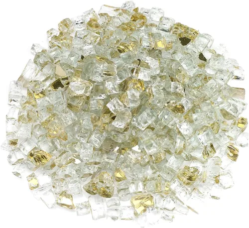 Miniatura 12 de American Fireglass vidrio refractario para fuego, con vidrio para hogar y vidrio para fuego de hoyo, 10 libras, Bronce