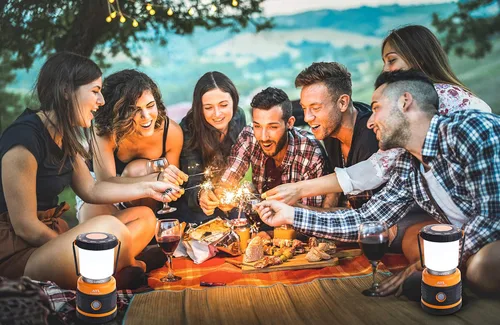 Miniatura 6 de Linterna LED para Camping, Alimentada por Batería LED 1800LM, 4 Modos de Luces de Camping, Linterna Perfecta para Huracán, Luz de Emergencia