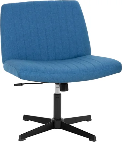 Miniatura 12 de PayLessHere Silla cruzada Rosa Silla de escritorio ancha y sin brazos sin ruedas Giratorio 360, altura ajustable y base de metal estable