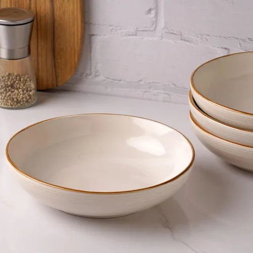 Miniatura 3 de famiware Tempus - Juego de 4 cuencos para pasta de 8.6'', cuencos de 40 oz para cocina, cuencos hondos de gres para servir, aptos para lavavajillas