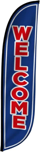 Miniatura 16 de LookOurWay Bandera de plumas – 12 pies de alto cartel publicitario solo bandera swooper, sin postes – banderas de gran apertura – rojo Abierto
