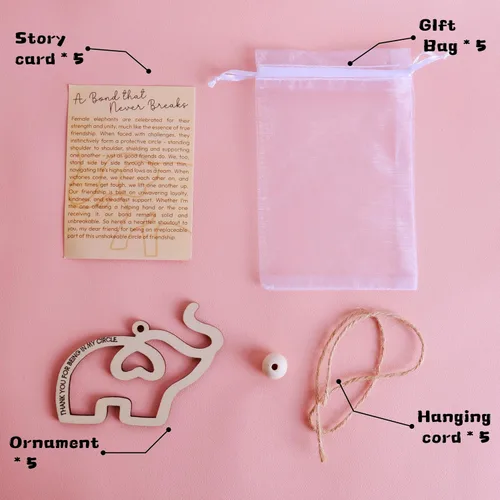 Miniatura 2 de Adorno de elefante de la amistad con tarjeta de regalo, regalos de cumpleaños para mejores amigas para mujeres, adorno colgante decorativo