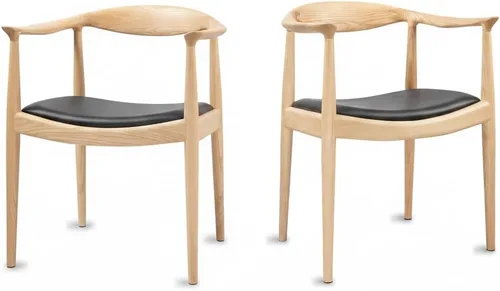Miniatura 8 de Kennedy - Sillón de comedor moderno de mediados de siglo, silla Kennedy tapizada de poliuretano, sillón de madera de fresno para sala de estar