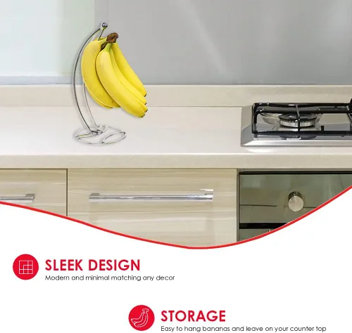 Miniatura 2 de Home Basics gancho de árbol banana de alambre plano