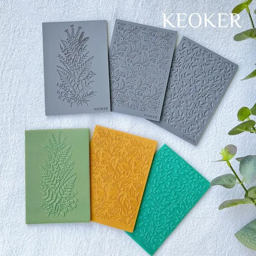 Miniatura 7 de Keoker Hojas de textura de arcilla polimérica, alfombrilla de textura de arcilla para hacer aretes de joyería, herramientas de aretes de arcilla